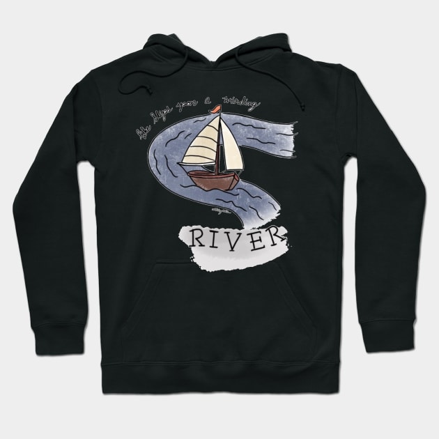 Like Ships Upon A Winding River otgw wirt quote colored Hoodie by OddityArts